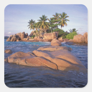 Afrika, Indischer Ozean, Seychellen, Quadratischer Aufkleber