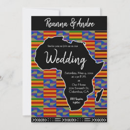 Afrika Inspiriert Kente K48 Black Africa Wedding Einladung