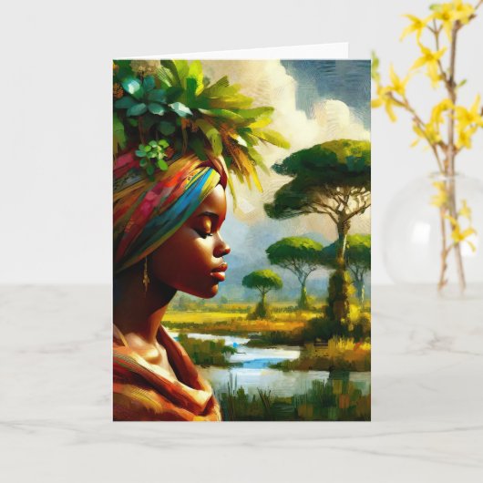 Afrika Karte (Gelbe Blume)