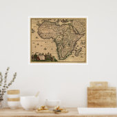 Afrika Karte 1688 Poster (Küche)