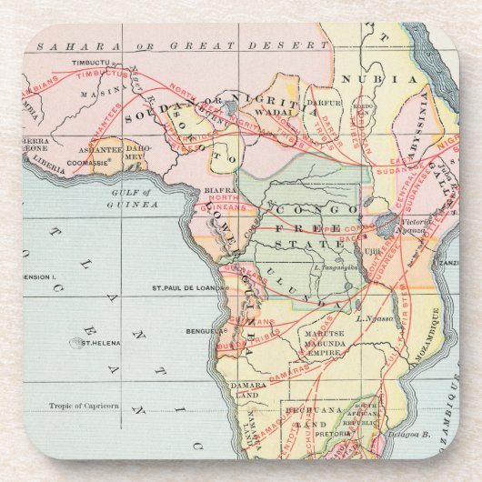 AFRIKA: KARTE, 1894 GETRÄNKEUNTERSETZER (Vorderseite)