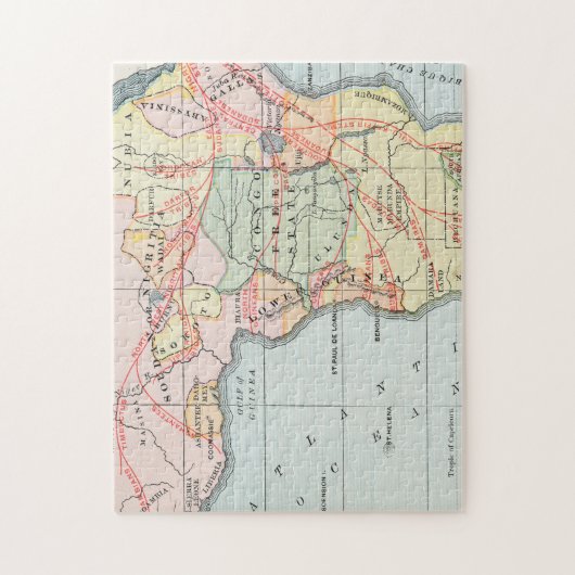 AFRIKA: KARTE, 1894 PUZZLE (Vertikal)