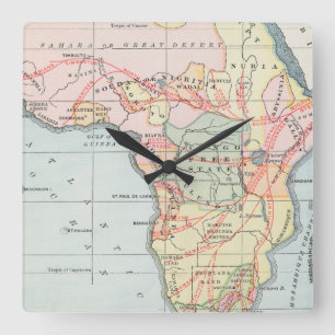 AFRIKA: KARTE, 1894 QUADRATISCHE WANDUHR