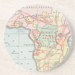 AFRIKA: KARTE, 1894 SANDSTEIN UNTERSETZER