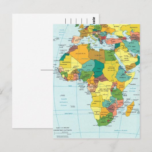 Afrika-Karte 2 Postkarte (Vorne/Hinten)