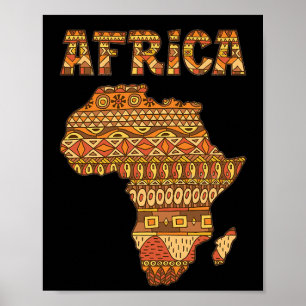 Afrika Karte Afrika Giftvintage Schwarzamerikanisc Poster
