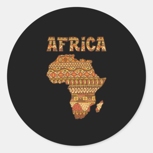Afrika Karte Afrika Giftvintage Schwarzamerikanisc Runder Aufkleber (Vorderseite)