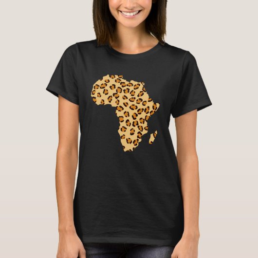 Afrika Karte Cheetah Safari Afrika T-Shirt (Vorderseite)
