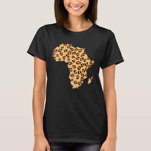 Afrika Karte Cheetah Safari Afrika T-Shirt (Vorderseite)