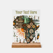 Afrika-Karte Dekorative Stammes-Elemente Muster Acrylschild (Vorderseite)