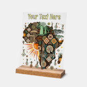 Afrika-Karte Dekorative Stammes-Elemente Muster Acrylschild (Winkel)