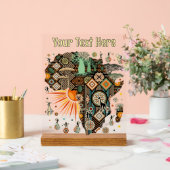 Afrika-Karte Dekorative Stammes-Elemente Muster Acrylschild (Hochzeit)