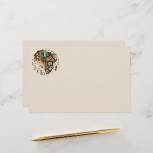 Afrika-Karte Dekorative Stammes-Elemente Muster Briefpapier