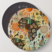 Afrika-Karte Dekorative Stammes-Elemente Muster Button (Vorne & Hinten)