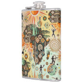 Afrika-Karte Dekorative Stammes-Elemente Muster Flachmann (Links)