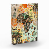 Afrika-Karte Dekorative Stammes-Elemente Muster Fotoblock (Links)