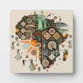 Afrika-Karte Dekorative Stammes-Elemente Muster Fotoplatte (Vorderseite)