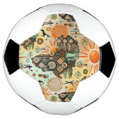 Afrika-Karte Dekorative Stammes-Elemente Muster Fußball (Gedreht)