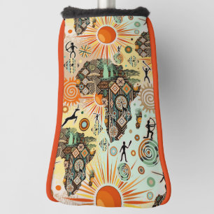 Afrika-Karte Dekorative Stammes-Elemente Muster Golf Headcover