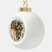 Afrika-Karte Dekorative Stammes-Elemente Muster Keramik Kugel-Ornament (Rechts)