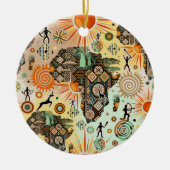 Afrika-Karte Dekorative Stammes-Elemente Muster Keramik Ornament (Vorne)