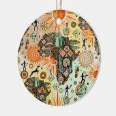 Afrika-Karte Dekorative Stammes-Elemente Muster Keramik Ornament (Links)