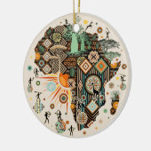 Afrika-Karte Dekorative Stammes-Elemente Muster Keramik Ornament (Links)