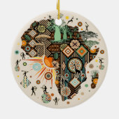 Afrika-Karte Dekorative Stammes-Elemente Muster Keramik Ornament (Hinten)