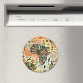 Afrika-Karte Dekorative Stammes-Elemente Muster Magnet (In Situ (Geschirrspüler))