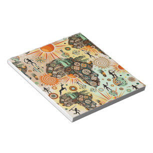 Afrika-Karte Dekorative Stammes-Elemente Muster Notizblock