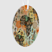 Afrika-Karte Dekorative Stammes-Elemente Muster Ornament (Vorderseite)