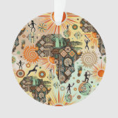 Afrika-Karte Dekorative Stammes-Elemente Muster Ornament (Vorderseite)