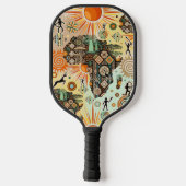 Afrika-Karte Dekorative Stammes-Elemente Muster Pickleball Schläger (Rückseite)
