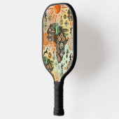 Afrika-Karte Dekorative Stammes-Elemente Muster Pickleball Schläger (Links)