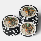 Afrika-Karte Dekorative Stammes-Elemente Muster Pokerchips (Stapel)