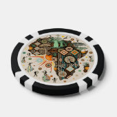 Afrika-Karte Dekorative Stammes-Elemente Muster Pokerchips (Einzeln)