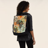 Afrika-Karte Dekorative Stammes-Elemente Muster Rucksack (Ausgewaschen)