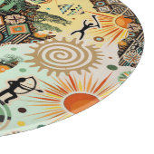 Afrika-Karte Dekorative Stammes-Elemente Muster Schneidebrett (Ecke)