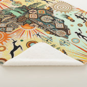 Afrika-Karte Dekorative Stammes-Elemente Muster Sherpadecke (3/4)