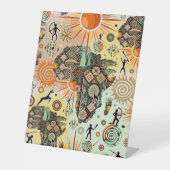 Afrika-Karte Dekorative Stammes-Elemente Muster Sockelschild (Vorderseite)