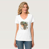 Afrika-Karte Dekorative Stammes-Elemente Muster T-Shirt (Vorderseite Vollansicht)