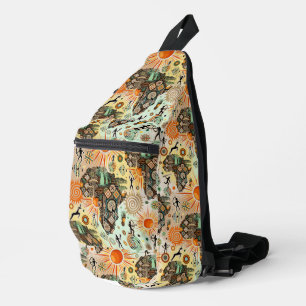 Afrika-Karte Dekorative Stammes-Elemente Muster Ta Crossbody Bag