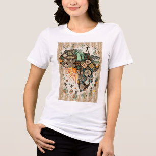 Afrika-Karte Dekorative Stammes-Elemente Muster Tri-Blend Shirt