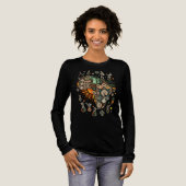 Afrika-Karte Dekorative Stammes-Elemente Muster Tri-Blend Shirt (Volle Vorderseite)