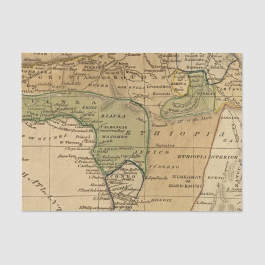 Afrika-Karte durch Worcester Seidenpapier (Vorderseite)