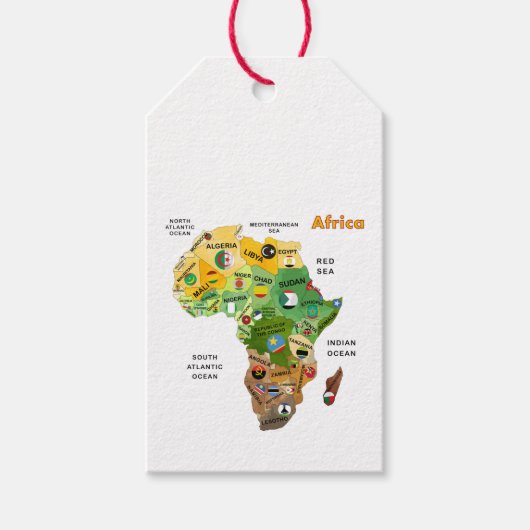 Afrika-Karte Geschenkanhänger (Vorderseite)