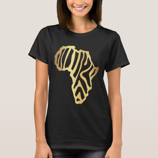 Afrika-Karte Golden 4 T-Shirt (Vorderseite)