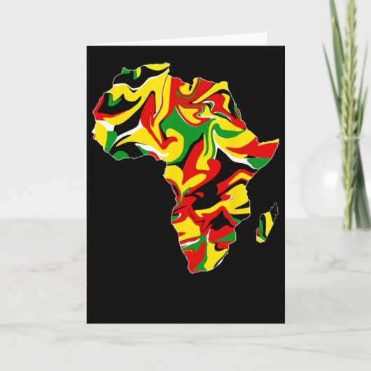 Afrika Karte Grün Gelb Rot Stolzer Afrikanischer S (Vorderseite)