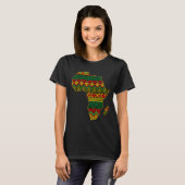 Afrika Karte Kente Juneteenth Afroamerikanisch Sch T-Shirt (Vorne ganz)