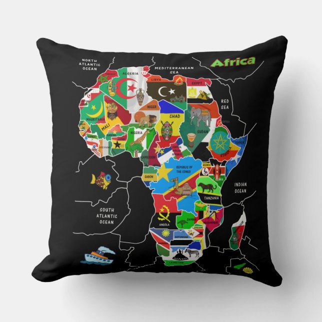 Afrika-Karte Kissen (Vorderseite)